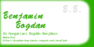 benjamin bogdan business card